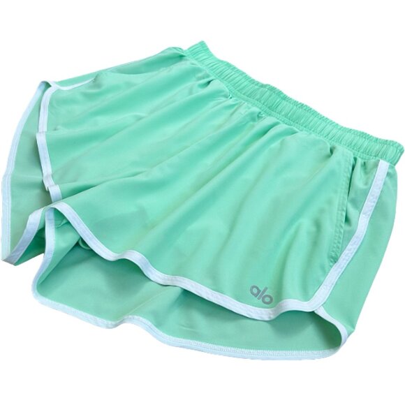 Alo Yoga Mint Green Athletic Shorts White Trim Size S Excellent Condition - Picture 6 of 9